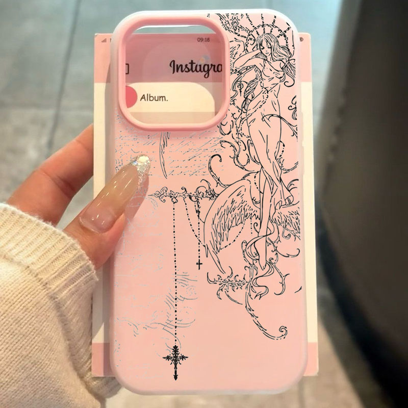 Phone Cases Drawing - غطاء هاتف بتصميم قوطي مع رسم