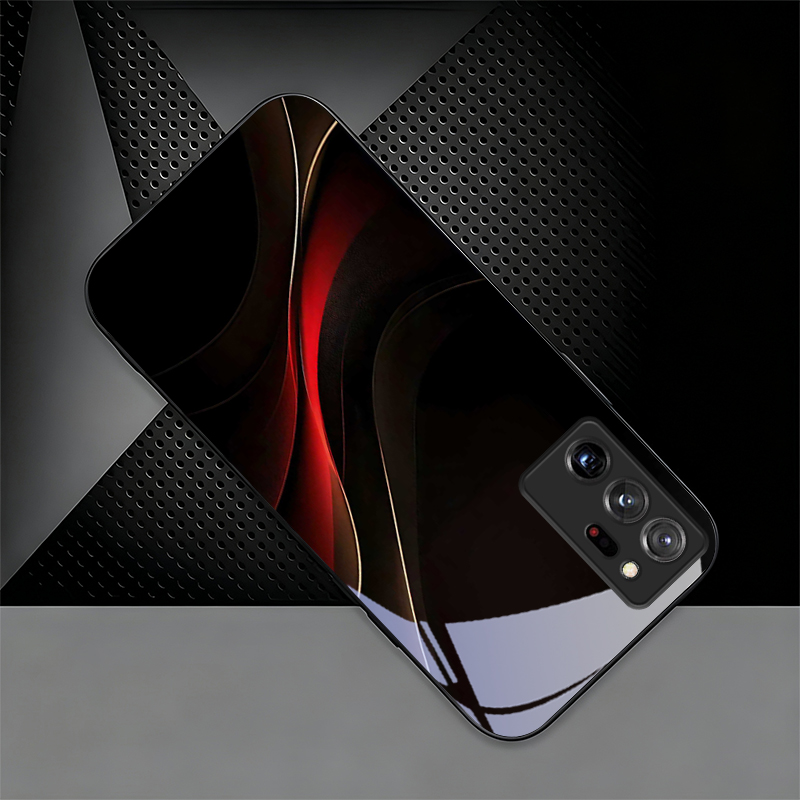 Phone Cases For Samsung A14 - غطاء هاتف أسود بتصميم منحنى تدفق