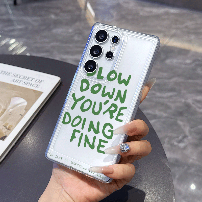Phone Cases For Samsung A14 - غطاء هاتف شفاف مخصص بعبارات ملهمة