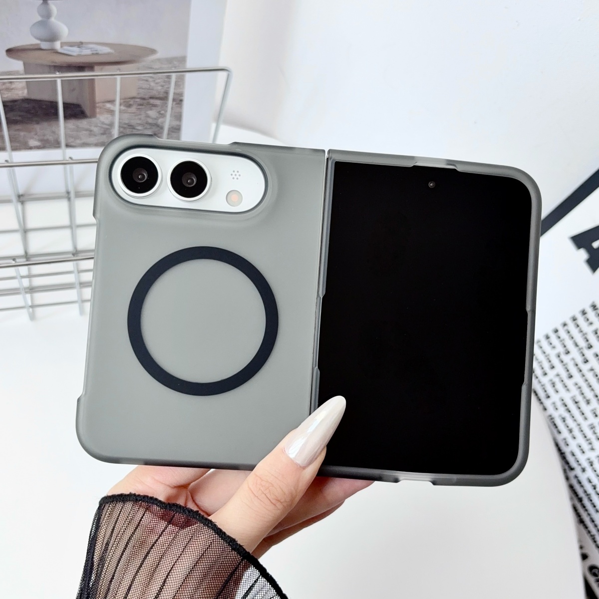 Transparent Thin Case - غطاء هاتف مغناطيسي مطفي شفاف قابل
