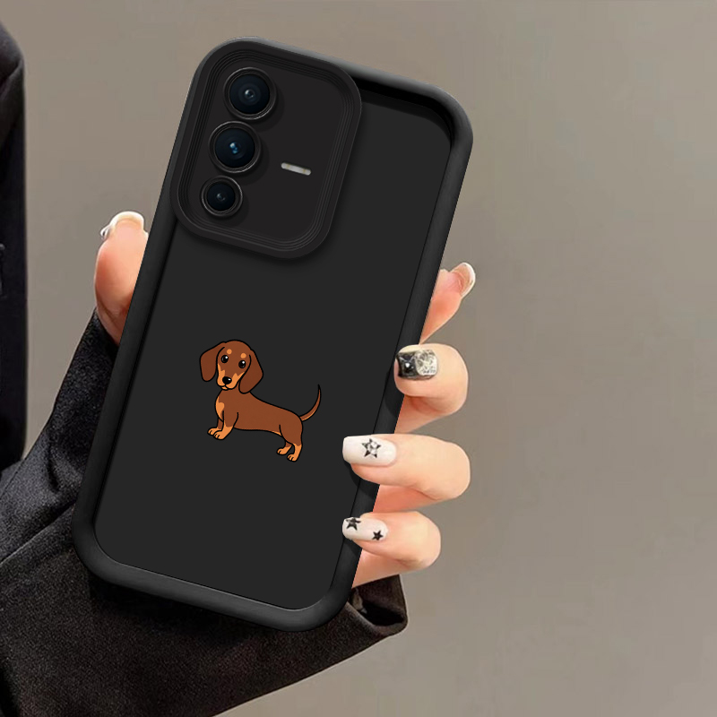 Vivo V40 - غطاء هاتف بتصميم كلب الداشهوند، مناسب