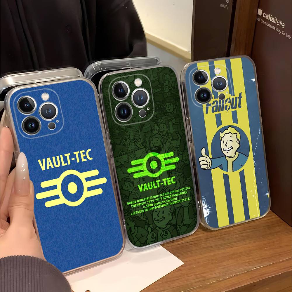 Phone Cases Louis Vuitton - حافظة شفافة بشعار V-Vault-Tec F-Fallout لهواتف