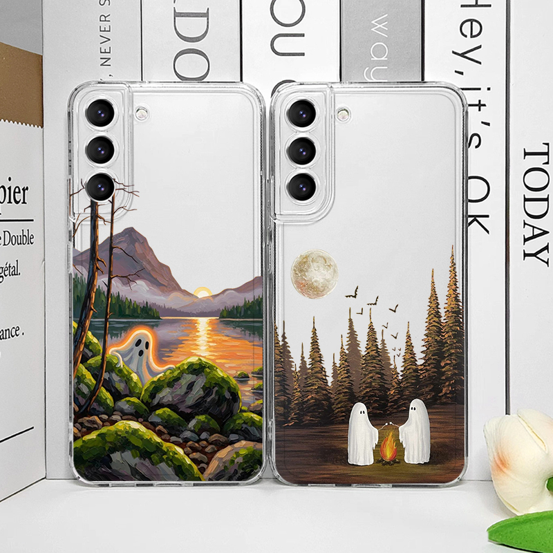 غطاء هاتف شفاف بنمط شبح لطيف ل - مراجعة Phone Cases For Samsung A14 وسعره