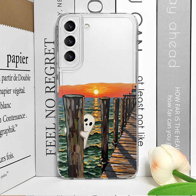 غطاء هاتف شفاف بنمط شبح لطيف ل - مراجعة Phone Cases For Samsung A14 وسعره