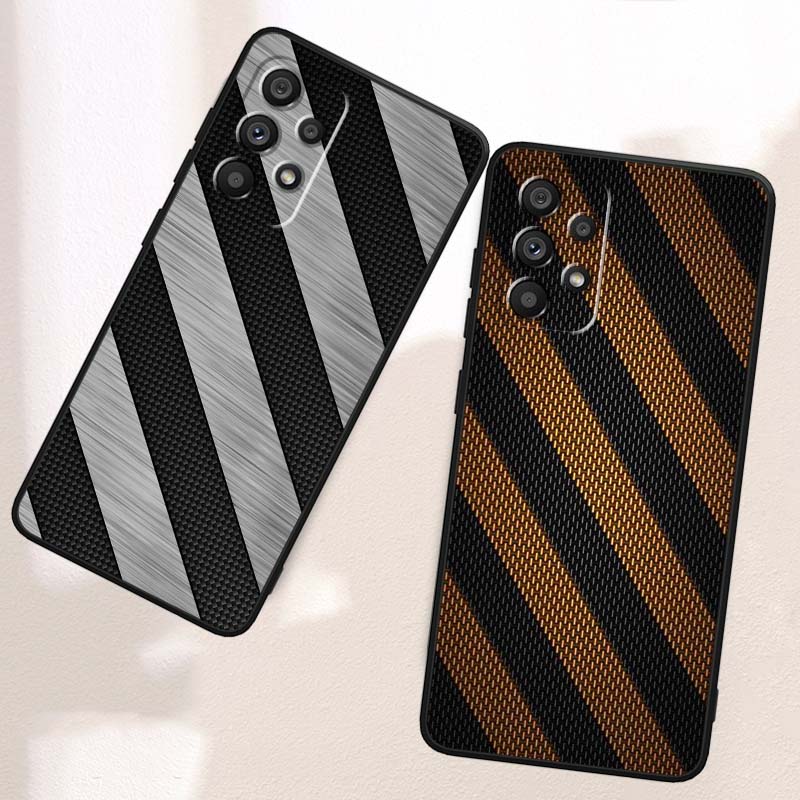 غطاء هاتف أسود بنمط ألياف الكر - مراجعة Phone Cases For Samsung A14 وسعره